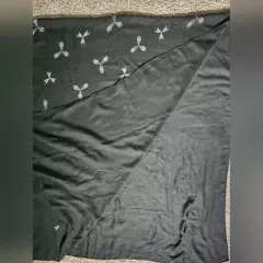 Black and grey printed cotton Scarf