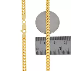 14k Yellow Gold 4mm Franco Box Bracelet Chain Mens Womens 7" 7.5" 8" 8.5" 9"