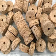 Cork Rings 36 River Burl #1 , 1 1/4" x 1/2" x 1/4" Hole