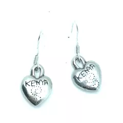 Brighton Kenya Hearts Puffed Dots Etched Silver Bright Custom Earrings