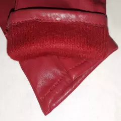 Womens lined red leather gloves size 7.5