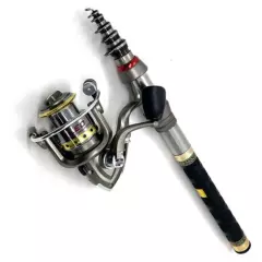 Telescopic Fishing Rod Sea Saltwater Spinning Pole Reel Combo 100M Line Full Kit