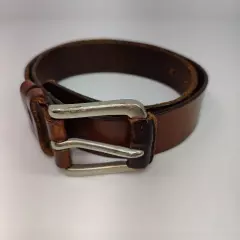 Distressed Brown Genuine Leather Belt Made in the USA 30"