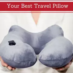 Inflatable Travel Pillow Set for Airplane - Inflatable Neck Pillow for Airplane