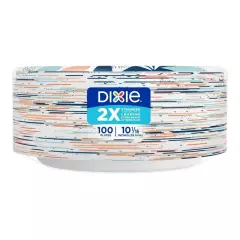 Dixie Paper Plates, 10 inch, 100 Count, 2X Stronger , Disposable Plates