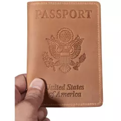 Genuine Leather US Passport Cover Vintage Cow Leather Passport Holder Case Gift