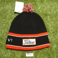 Titleist Pro V1 FJ Winter Pom Pom Golf Beanie Black/Red/White New