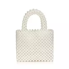 Handmade Woven Beaded Pearl Bags Women Handbags Small Beading Beach Bags