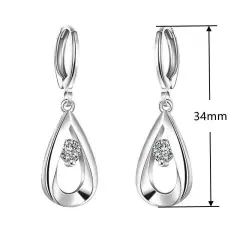 925 Silver Hoop Earrings Wedding Gifts Fashion Cubic Zircon Women Jewelry A Pair