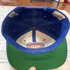 The G Cap Vintage Vtg Detroit Pistons Adj Snapback Hat Cap NBA Plain Logo Blue