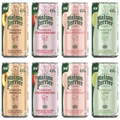 Perrier Flavored Carbonated Mineral Water -Variety Pack, 4 Flavors Pack of 8