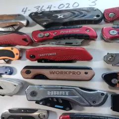 FOLDING LOCK-BLADE UTILITY KNIVES $2 EACH OR ALL 17 KNIVES FOR $20 WINS