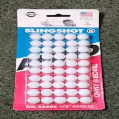 Trumark SA50C Slingshot 50 White Marbles Rounds 1/2 in Tracers Made in the USA