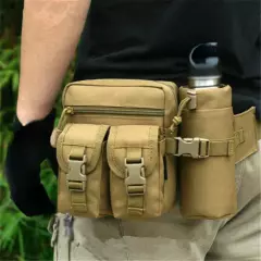 Tactical Molle Cycling Bag Waist Belt Bag Water Bottle Phone Pouches for Outdoor