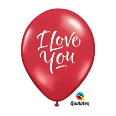 Qualatex I Love You Script Round Latex Balloons