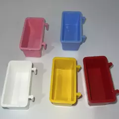 4 Pcs Bird Cage Seed Water Food Feeders Plastic Cup Small 3x2” Parakeet Canary