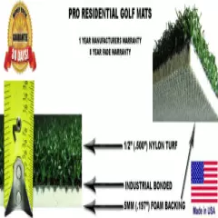 Backyard Golf Mat 3' x 5' Pro Residential Practice Golf Turf Mat With Foam Pad