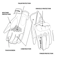 SYNCRO DRYSTAR RIDING GLOVES ANTHRACITE & BLACK FIT FOR ROYAL ENFIELD