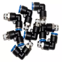 10 Pieces pneumatic 1/4" Tube x 1/8" NPT Male Swivel L push to connect fitting