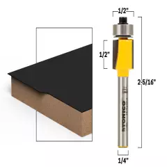 1/2" Laminate Flush Trim Router Bit - 1/4" Shank - Yonico 14146q