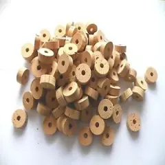 100 CORK RINGS 1 1/4"X1/2" BORE 5/16" GRADE B - FREE SHIP FOR WORLDWIDE