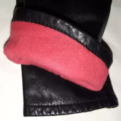 Womens lined black leather gloves size 7