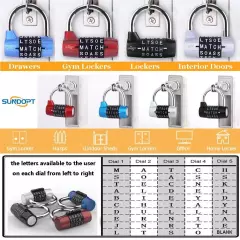 Gym Locker Lock,5 Letter Word Lock,5 Digit Combination Lock,Safety Padlock fo...