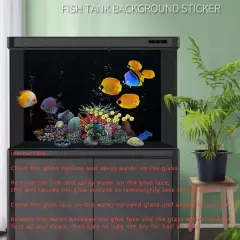 1PCS DIY Self Adhesive Fish Tank Background Sticker Black Aquarium Sticker Paper