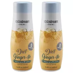 Sodastream 14.8 Fl Diet Ginger Ale Syrup- Twin Pack Value Bundle