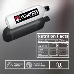 Essentia Water LLC , 99.9% Pure, Infused with Electrolytes, 42.3 Fl Oz Pack 12..