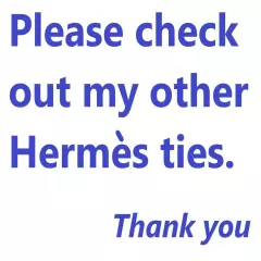 Vintage Hermes Tie with Matching Handkerchief - Blue with Geometric Print 7351