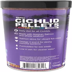 Omega One Super Color Sinking Cichlid Pellets, 2mm Small Pellets, 8 oz