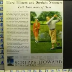 1929 SCRIPPS HOWARD NEWSPAPER GOLF CLUB BALL FLAPPER SPORT VINTAGE AD I13