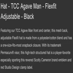 Supa Dupa HOT Scotty Cameron Hat 2024 TCC Agave Man Flexfit Adjustable - Black