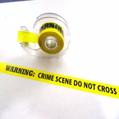 HALLOWEEN PROP Sticky Tape Roll Dispenser of DANGER: Crime Scene Do Not Cross