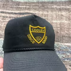 Vintage 90's Cooley Whisky Distillery Since 1925 Black Yellow Snapback Hat Cap