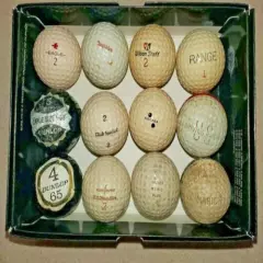 12 Vintage Golf Balls--Wilson, Bridgestone, Silver King, US Tire & Rubber Co.