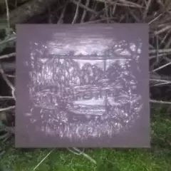 Carp artwork of Redmire Pool wooden etching measuring 10 in x 10in 