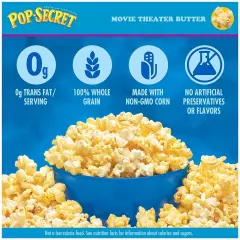 Microwave Popcorn, Movie Theater Butter Flavor, 3 Oz Sharing Bags, 30 Ct