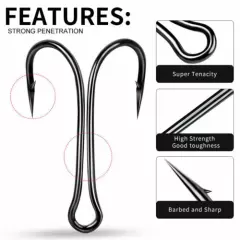 50/100 pcs Fishing Double Hooks High Carbon Steel Frog Hook Sharp Barb Hook