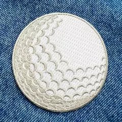 GOLF BALL PATCH IRON-ON EMBROIDERED APPLIQUE SPORTS DETAILED LINKS CLUB BADGE