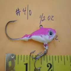 60 PCS. ULTRA MINNOW JIG LURE 5/8,1/2,3/8 OZ. #4/0 WITH TWO EYES/UNPAINTED 20 EA