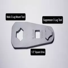 Universal 3 Lug Wrench, Aluminum 2 in 1 Suppressor Tool