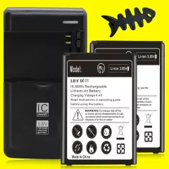 Long Endurance 2x 5900mAh Upgraded Battery Extra Charger for LG Aristo MS210 USA