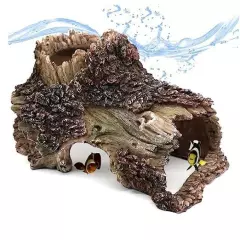 Tree Trunk Cave Aquarium Decoration Reptile Cave Climb Hideout Hideaway, Betta 