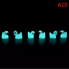 10PCS Mini Luminous Resin Ducks Glow in The Dark Miniature Ornament Tiny Duck Sn