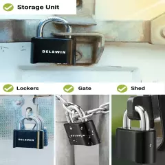 4-Digit Combination Lock Outdoor Padlock - Heavy Duty Locker Lock with Harden...