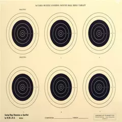 (50) RB-50-6-7 Official 50-Yd NMLRA Round Ball Rifle Target [17.5" x 22"] on tag