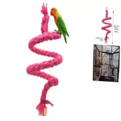 Birdpiral Rope Perch, Cotton Parrotwing Climbingtanding Toys, Bird S Carmine