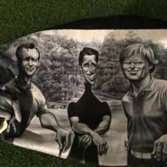 "THE BIG THREE" Golf Towel Palmer/Player/Nicklaus. David Okeefe design-New